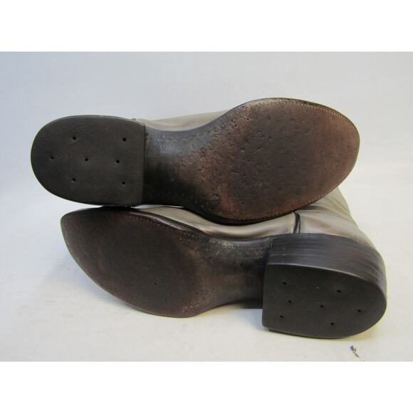 Custom Hand Made Mens Sz 8.5 D Gray Leather Cowboy Boots - BF Initials Inlay main image 3